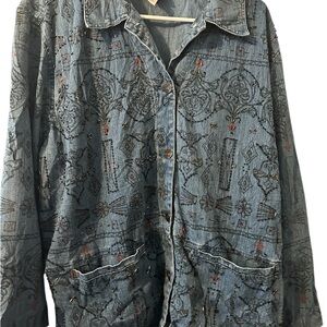 Women’s Blue Patterned Jacket